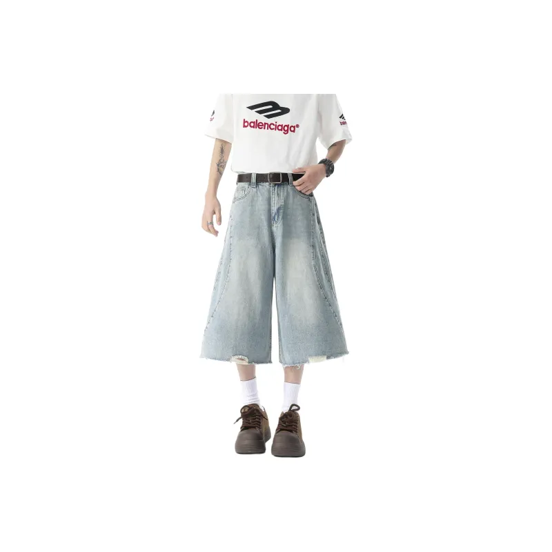 HOKLV Denim Shorts Unisex-0