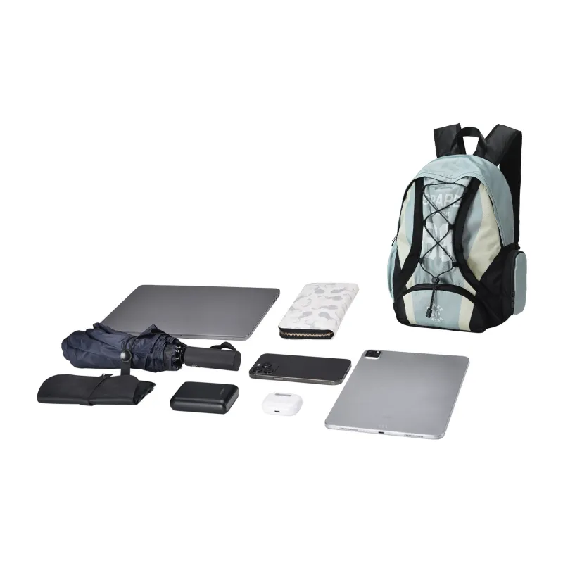 Spare No Pains. Polyester Backpack Unisex Gray-4