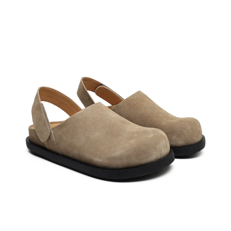 Angelmi Abrasion Resistant Slip Resistant Odor Resistant Closed Toe Slippers Unisex Khaki-2