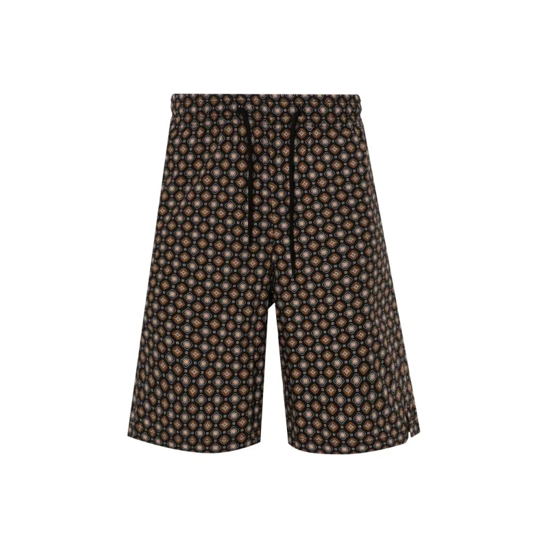 A.P.C Vincento Vincento All Over Patterned Drawstring Shorts-0