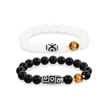 Cuz Strange Intention Obsidian Bracelets Unisex