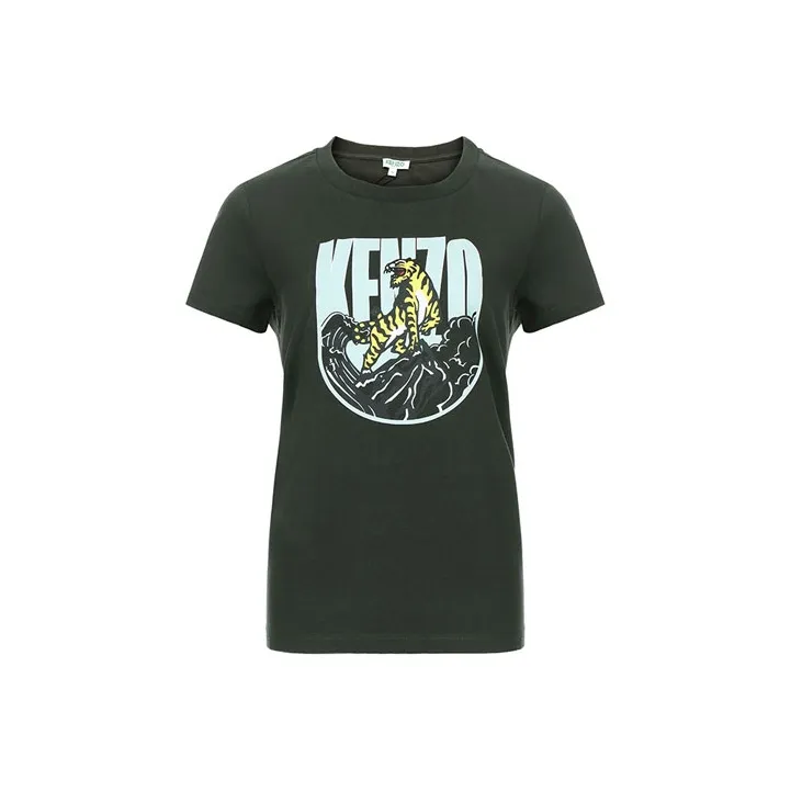 KENZO T-Shirts Women's Dark Khaki-0