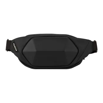 TAJEZZO PU, Textile Mixture Fanny Pack Unisex Black