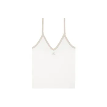 COURREGES Contrast V Neck Tank Top