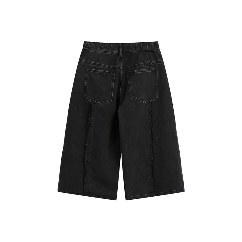 Ice flying Denim Shorts Unisex-5
