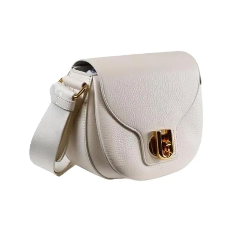 Furla Borsa Leather Shoulder Bag Unisex Cream-1