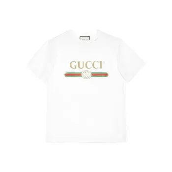 GUCCI Logo Washed Print T shirt White