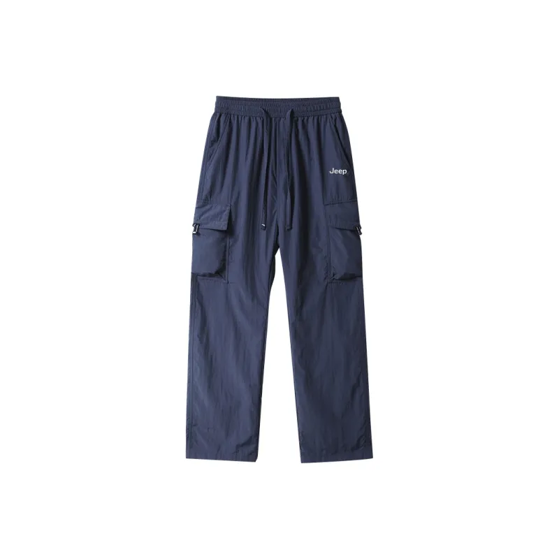 Jeep Loose Fit Straight Fit Draped Wide Leg Casual Pants Unisex-7