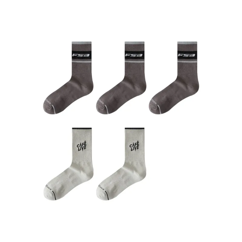 H YXIANG Mid Calf Socks Men's 5 Pack-17