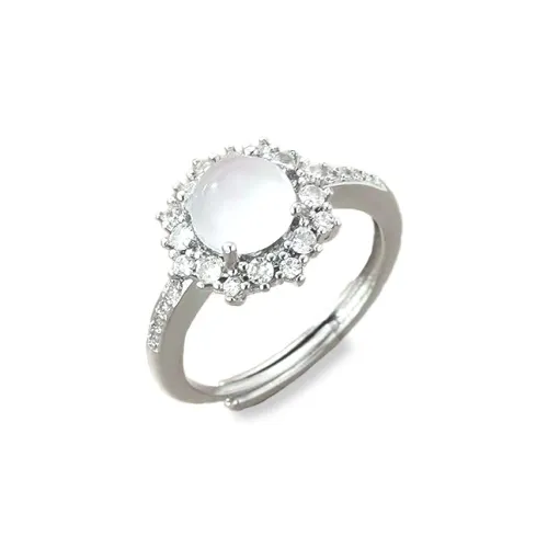 Yagu Chalcedony Jade Rings Women's