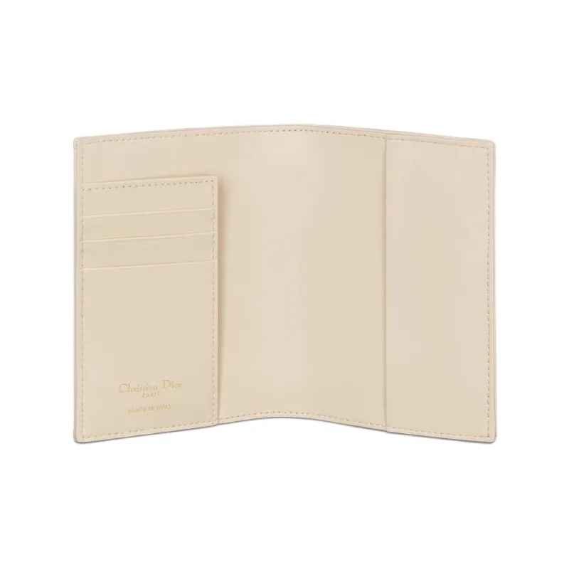 DIOR 30 Montaigne Cotton With Cow Leather Passport Holder Women's Blue-3