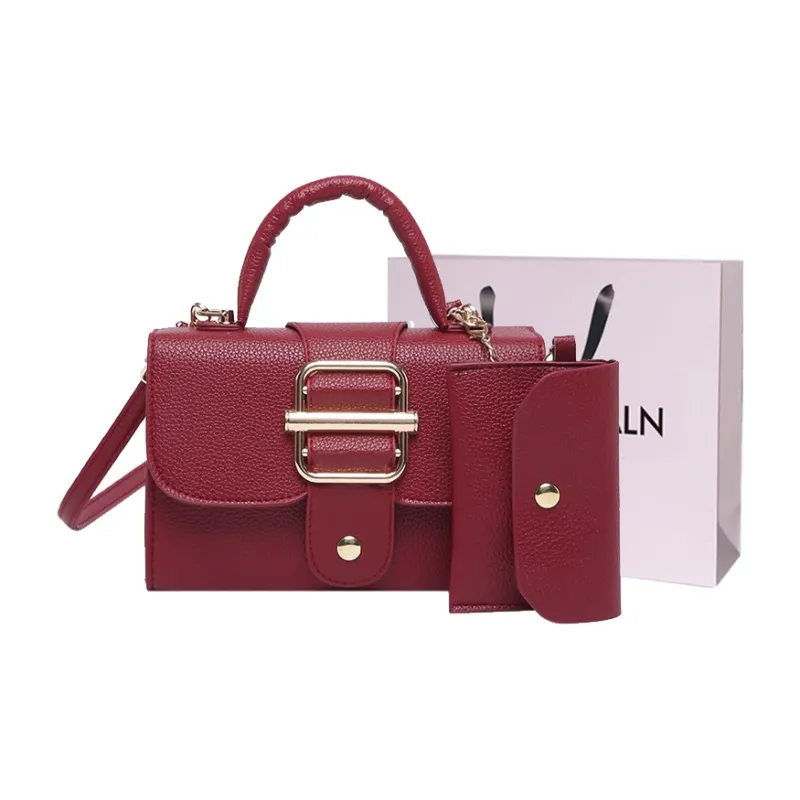 LOUIS ROYALN PU One Shoulder Handbag Regular Unisex Black/Pink/Red/Brown-5