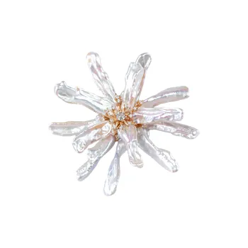 ANGEPERLE Pearl Brooches Women's