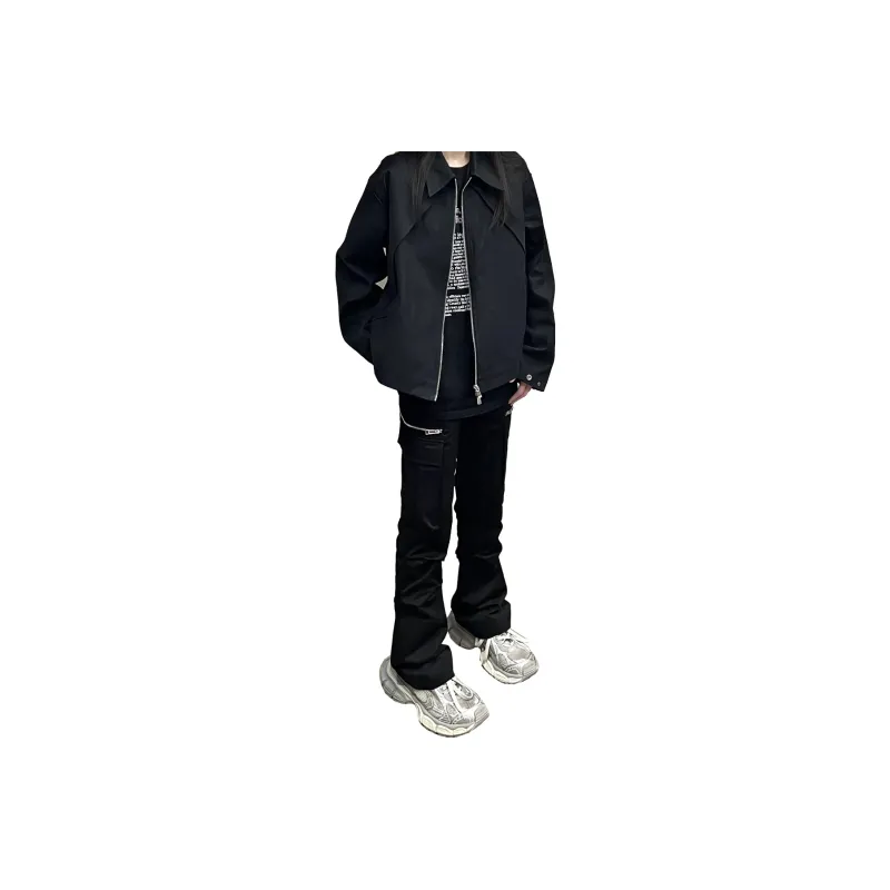 RENBEN American Luxury Streetwear Casual Pants For Summer Unisex Black-0