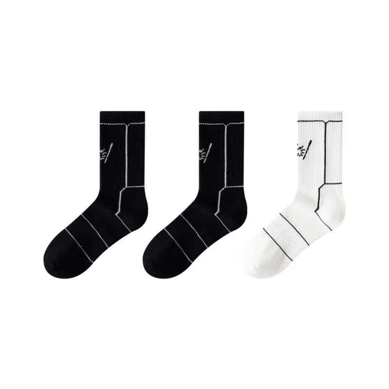 H YXIANG Mid Calf Socks Men's 3 Pack-9