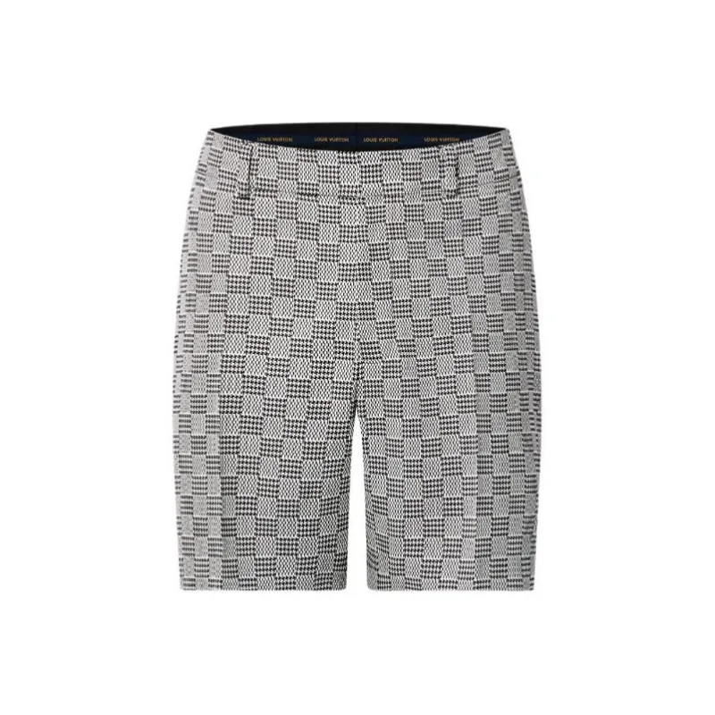 LOUIS VUITTON Damier Hounds Tooth Slim Wool Shorts-0
