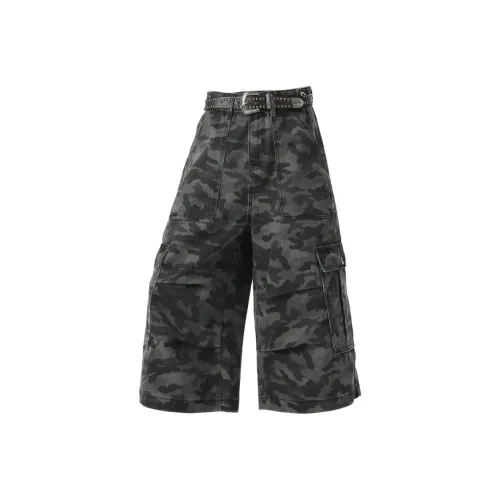 FFOMKE Denim Shorts Unisex City Camouflage