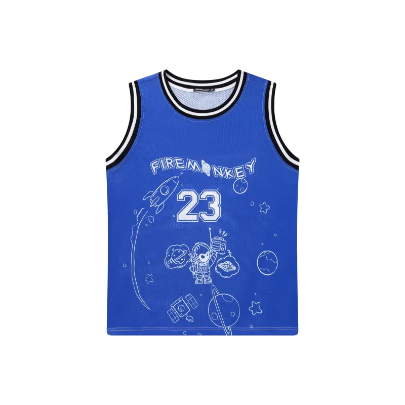 FireMonkey Basketball Jerseys Unisex Klein Blue-0