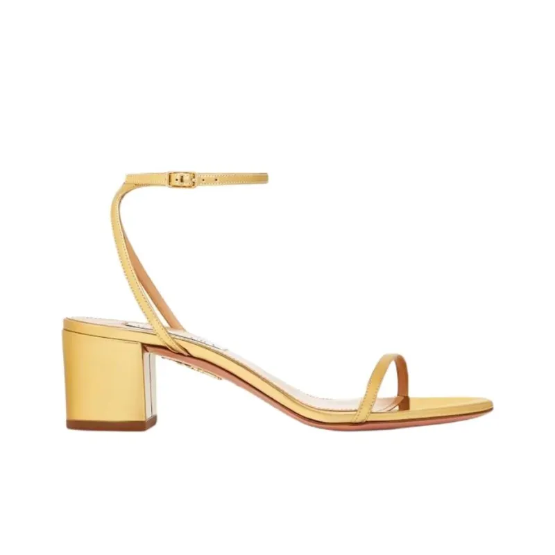 AQUAZZURA Olie One Strap Sandals 5cm Women's Gold-1