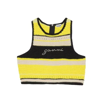 GANNI Tank Tops Women's Yellow