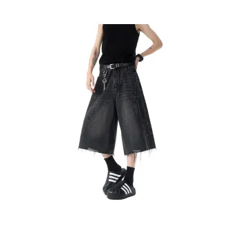 GROW DATE Denim Shorts Unisex Black
