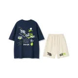 2 Pack (Navy Blue Short-Sleeved+Apricot Shorts)