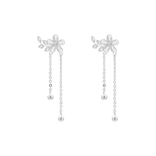 CLARKIA FLOWER S999 Fine Silver Earrings Women's
