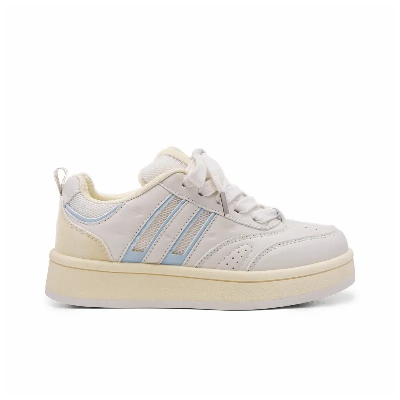 ABCIO Skateboard Shoes Women's Low Top Beige Yellow/Pink White/White Red-3