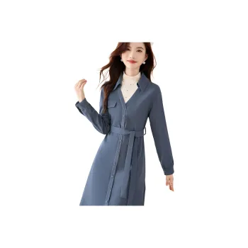 Like The Age Of Water Long Sleeved Dress Women's Blue