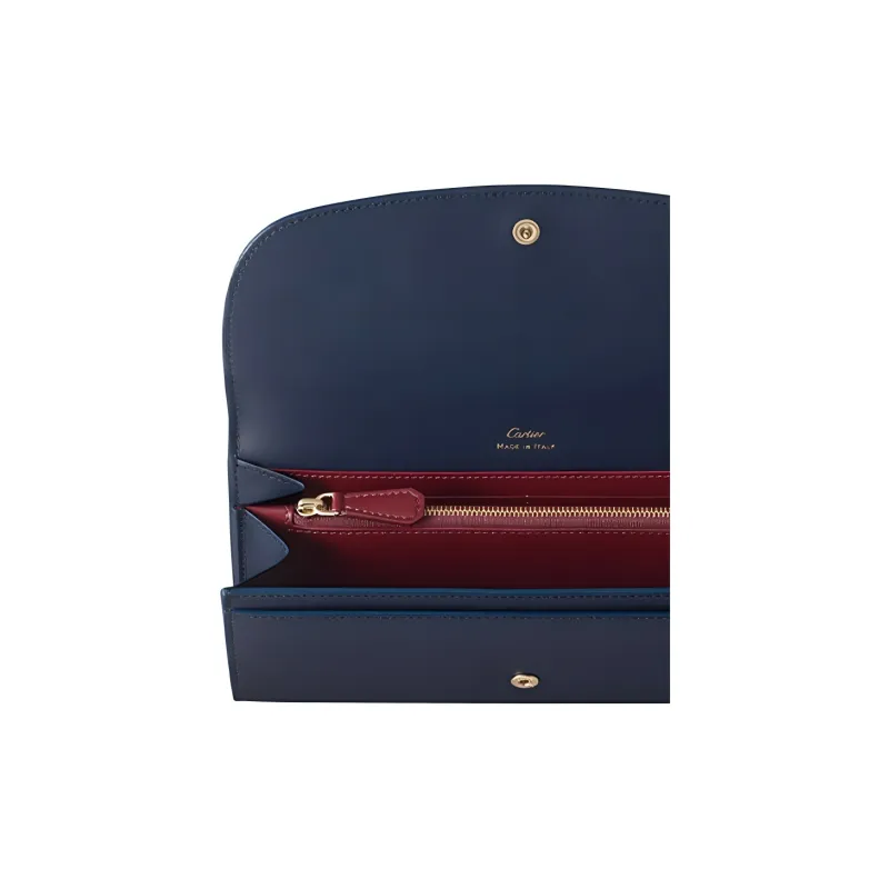 CARTIER Calfskin Wallet, Card Holder Women's Midnight Blue-3