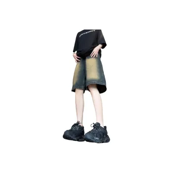 SWAMP AREA Denim Shorts Unisex Nostalgic Blue