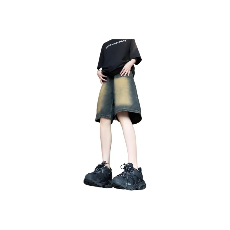 SWAMP AREA Denim Shorts Unisex Nostalgic Blue-0