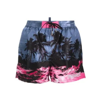 DSQUARED 2 Graphic Printed Drawstring Swim Shorts
