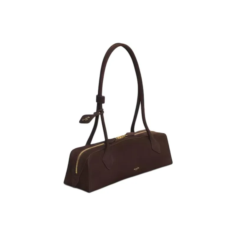 Alaia Calfskin Handbag, Shoulder Bag Medium Size Women's Gold Brown-1