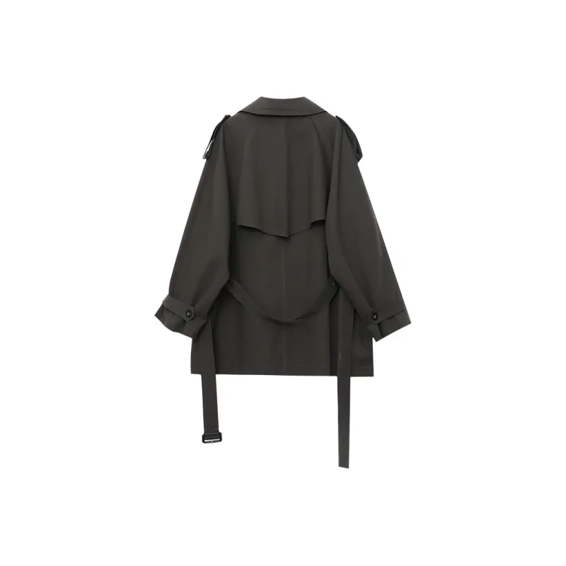 CHARM PICK Trench Coat Women's Army Green-1