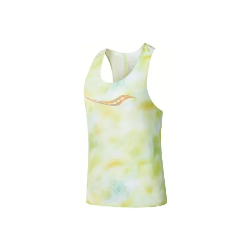 Saucony Tank Tops Women's Yellow Green Gradient Color Set