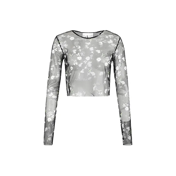 CK/Calvin Klein Straight Long-Sleeved T-Shirt Women's Black-0