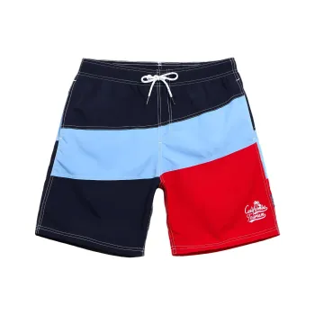 GAILANG Beach Shorts Men's Red Blue Color Blocking