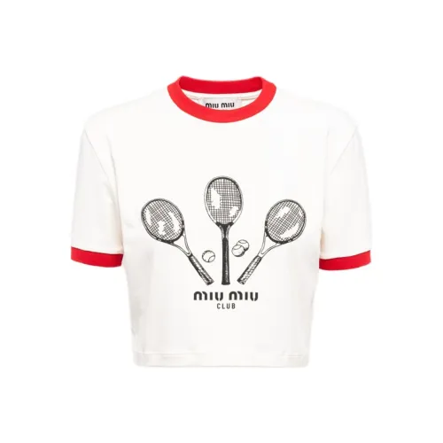 miu Sunglasses miu Sunglasses FW22 T Shirt Women's White