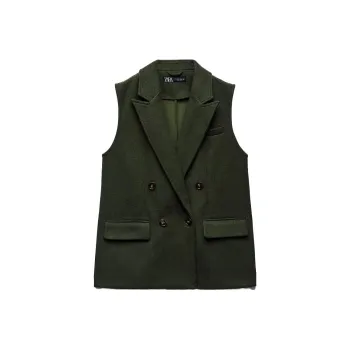 ZARA Tank Tops Women's Dark Green