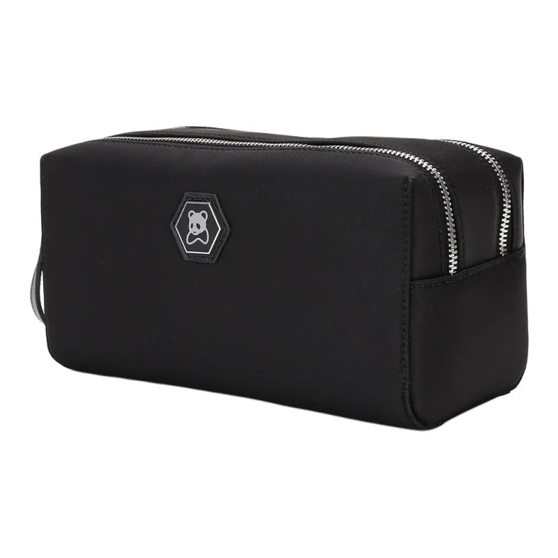 CANUDILO Cow Leather, Textile Clutch Regular Men's Black-1