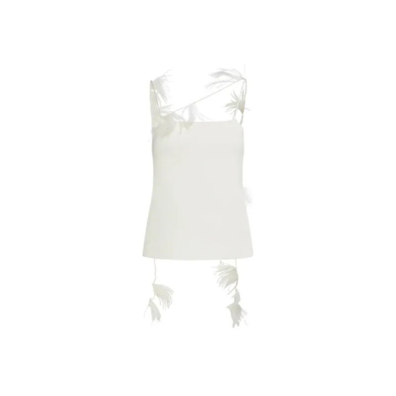 JIL SANDER Embellished Trim Strapped Top-0