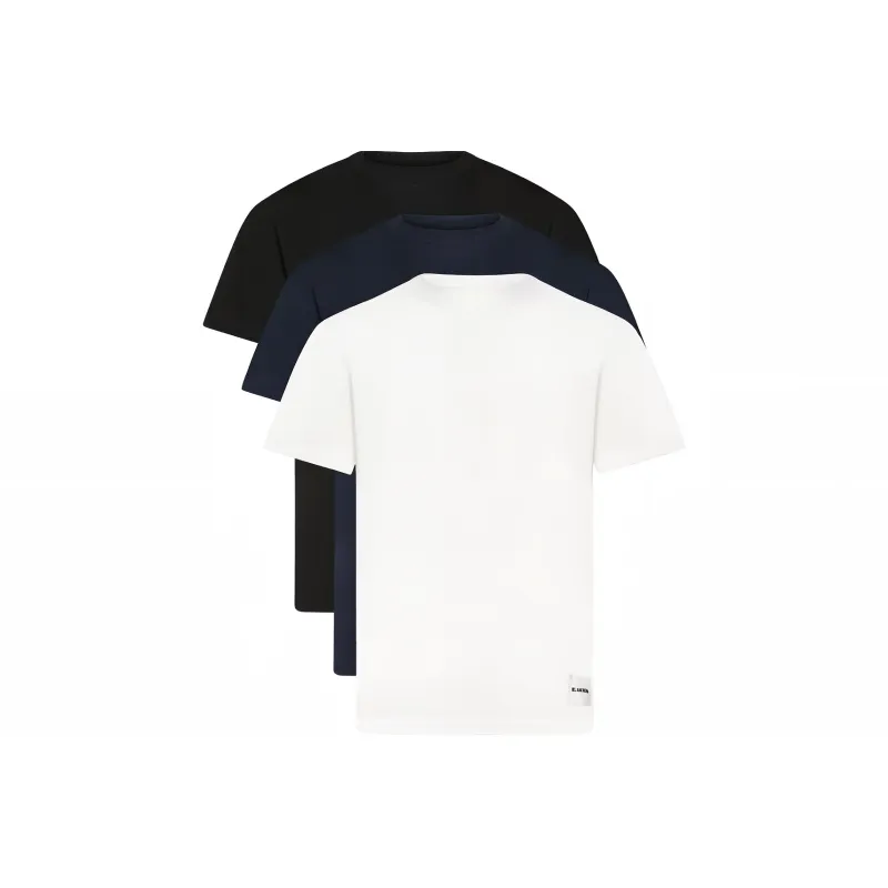 JIL SANDER Logo patch Cotton T shirts Pack Of Three-0
