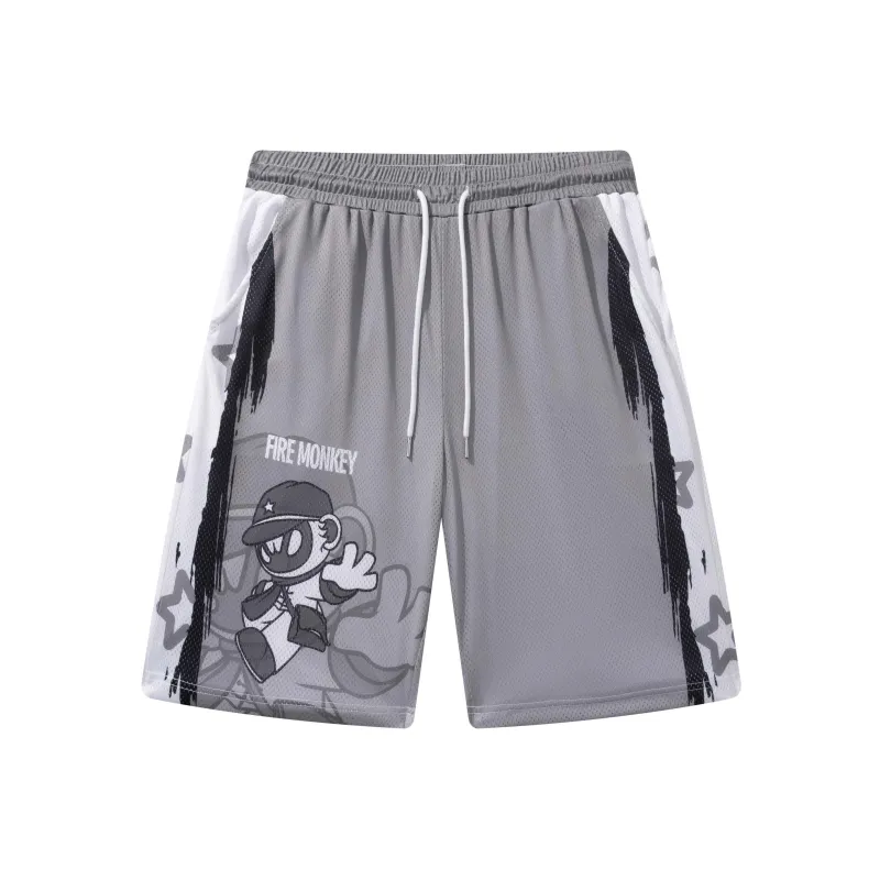 FireMonkey Basketball Shorts Unisex Gray-0