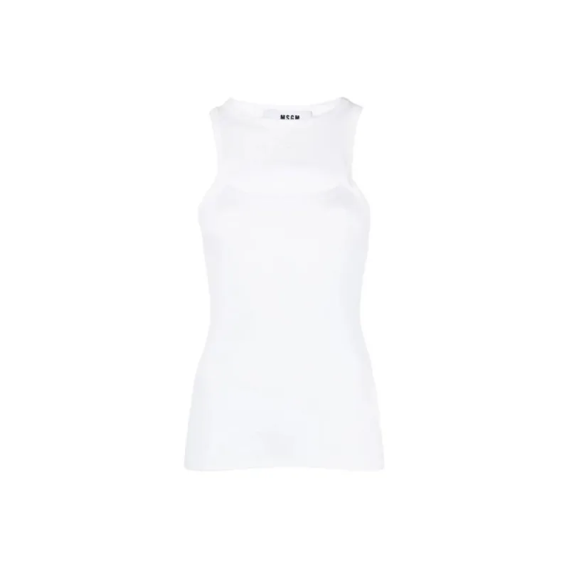 MSGM Cut out Fine ribbed Tank Top-0