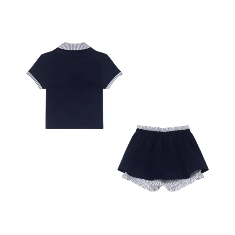 GLEE DIARY Skirt Set Women's Navy Blue-7