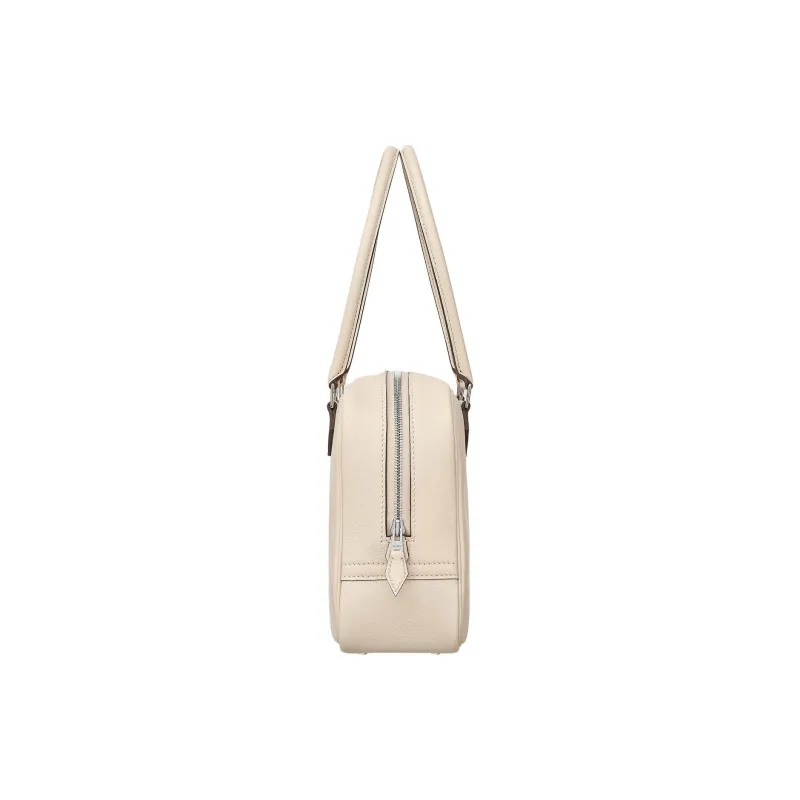 HERMES Plume Swift Calfskin Handbag Mini Women's 10 Craie Milkshake White-1