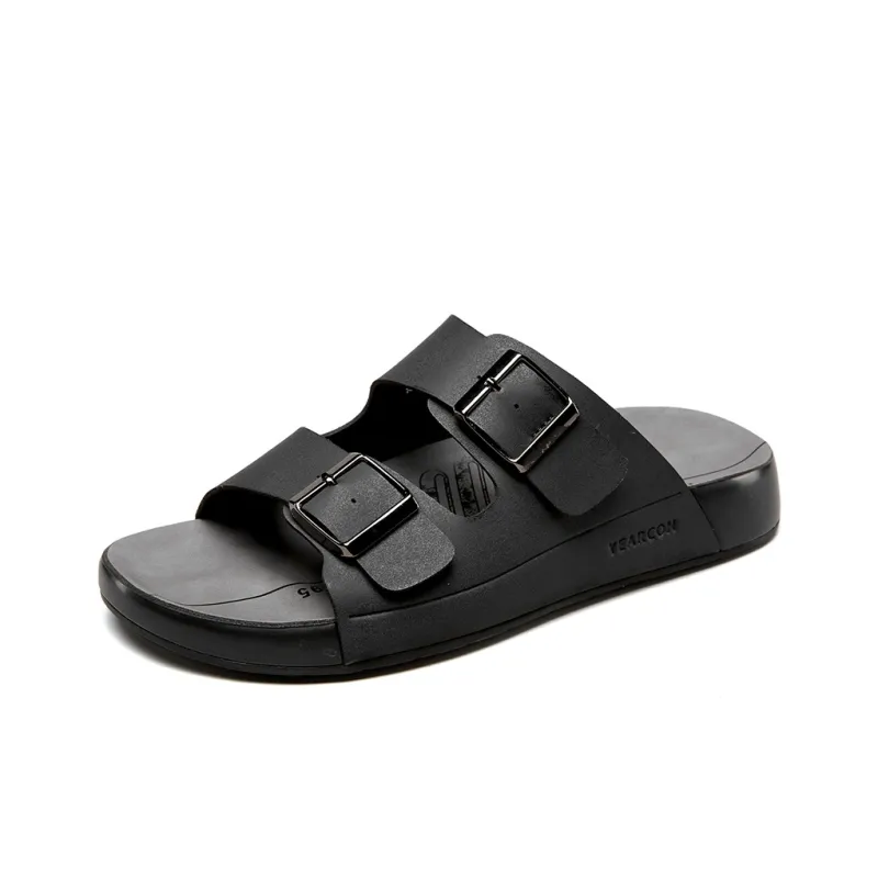 YEARCON Slide Slippers Men Brown-5
