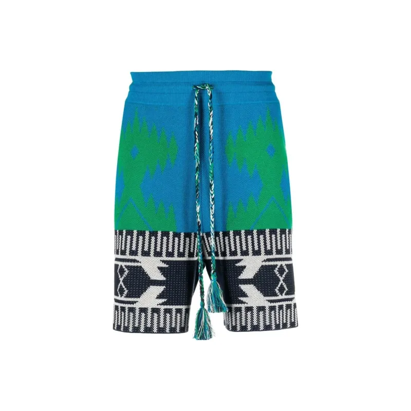 Alanui Intarsia Motif Drawstring Shorts-0