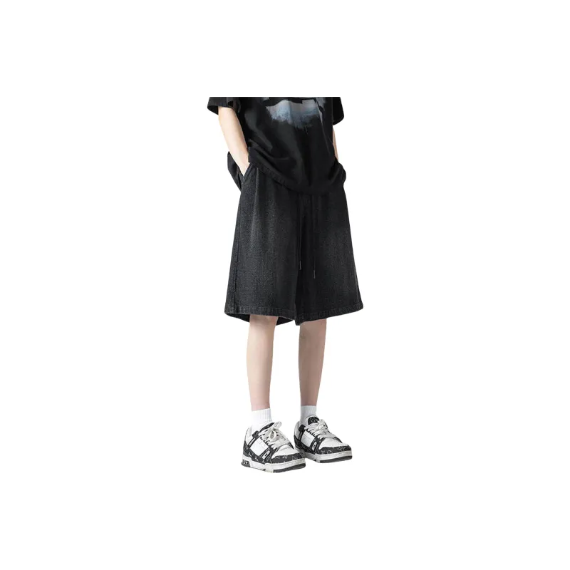 WARNING LIGHT Denim Shorts Unisex-4